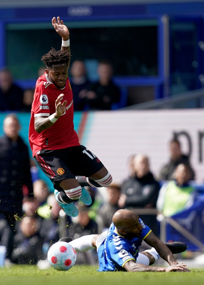 Fred was forced off through injury after 35 minutes