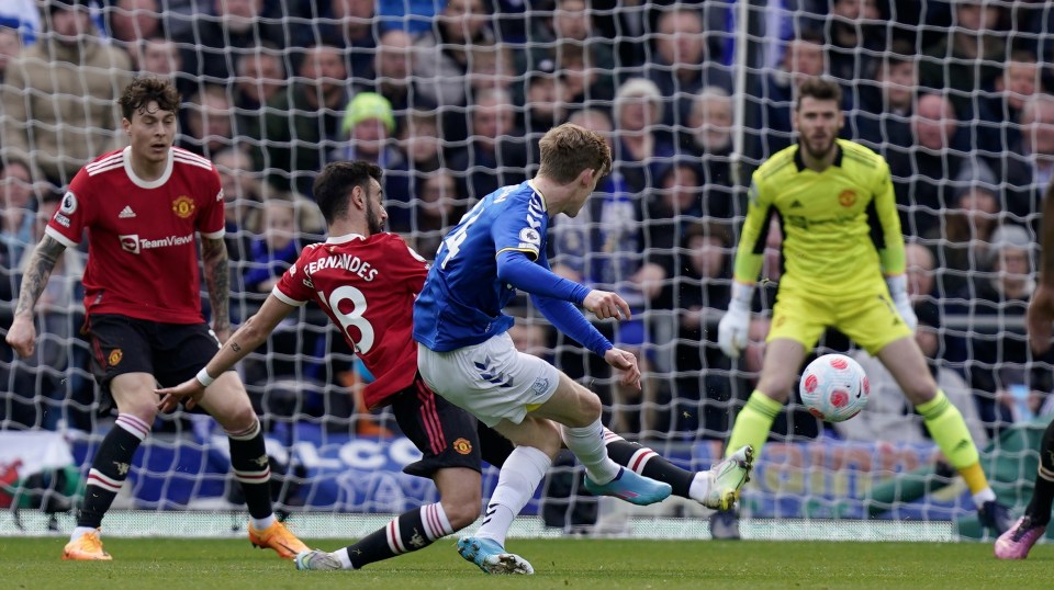 Gordon's deflected shot deceives David De Gea in the United goal