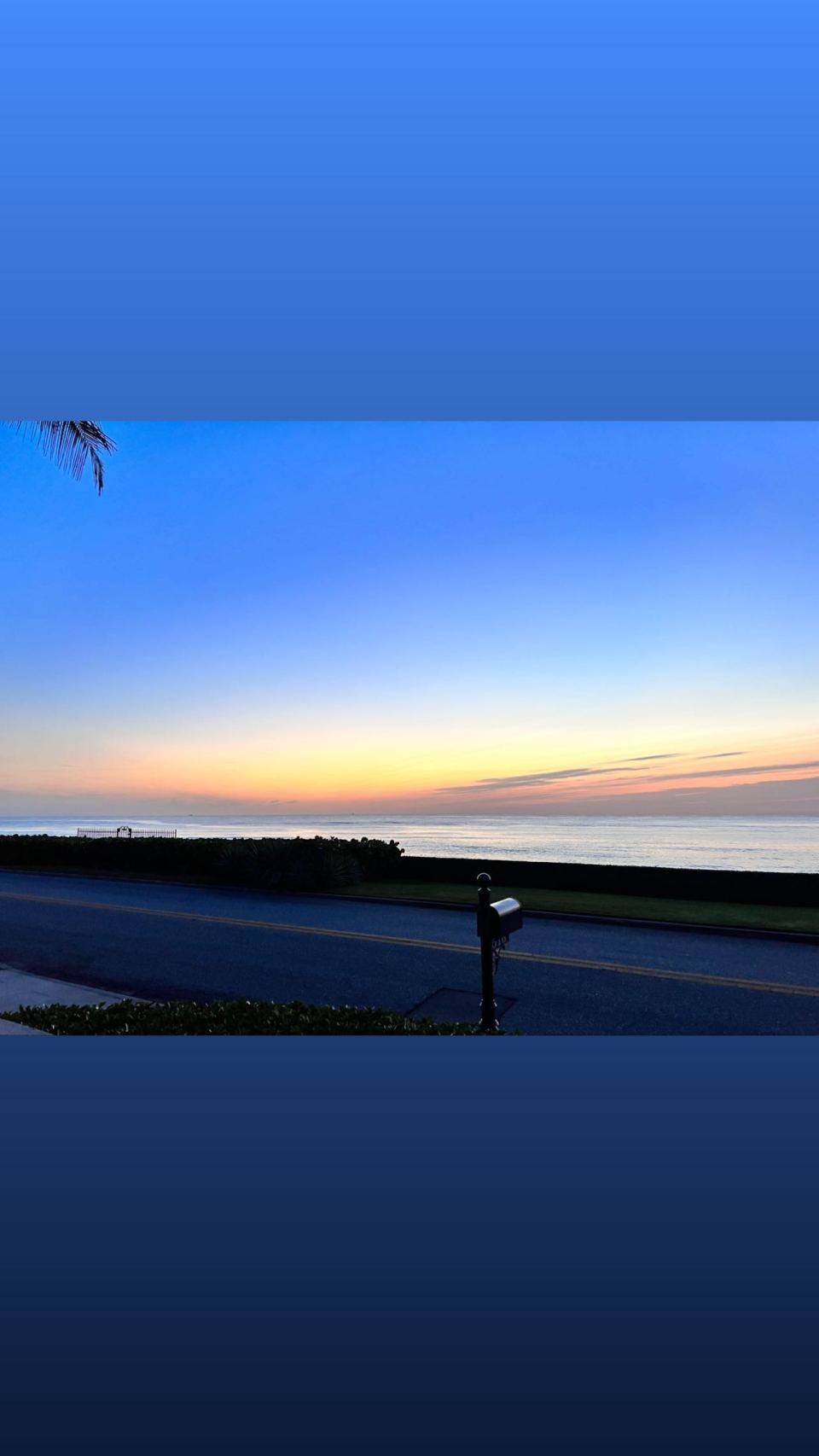 Romeo Beckham, 19, shared a photo of his beachfront view on the day of his brother's weddingCredit: Instagram/@romeobeckham