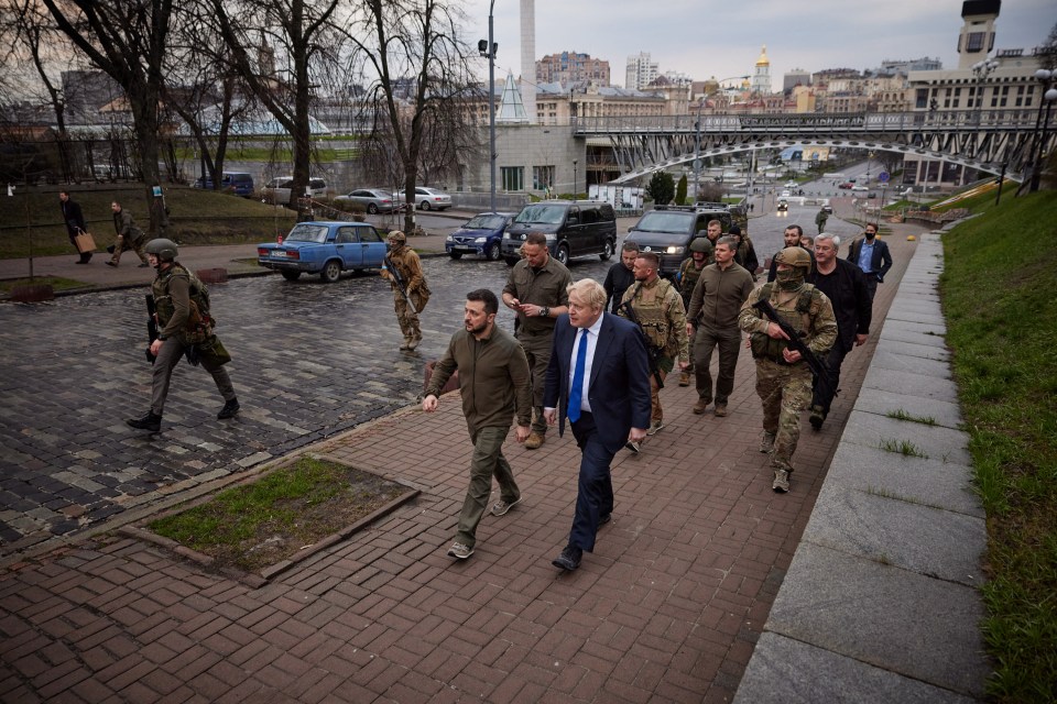 The pair today openly walked through Kyiv