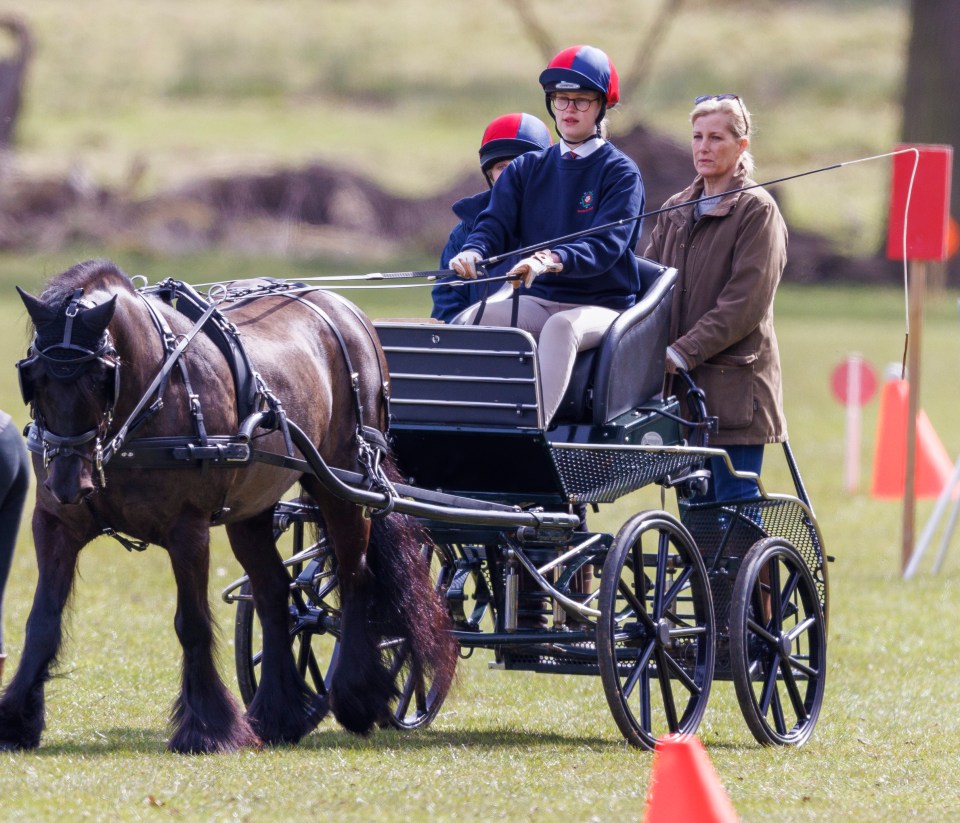 Lady Louise Windsor paid tribute to her grandfather Prince Philip by taking part in a carriage-driving event