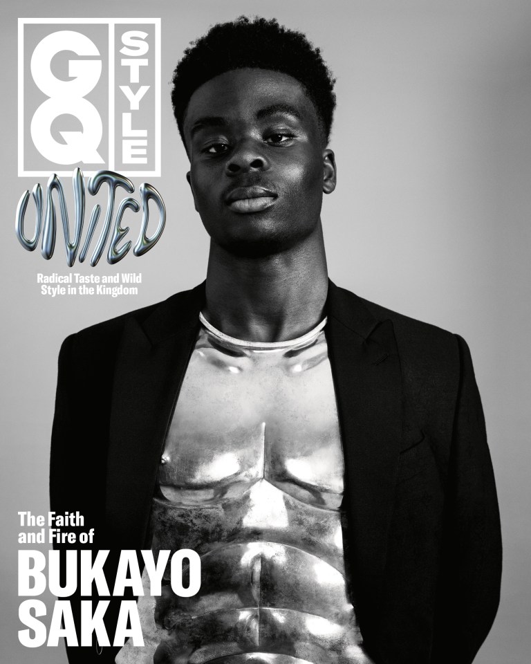 Bukayo Saka appearing on the front cover of British GQ