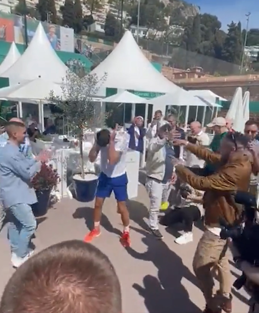 Novak Djokovic was the one to drop the ball in front of bystanders