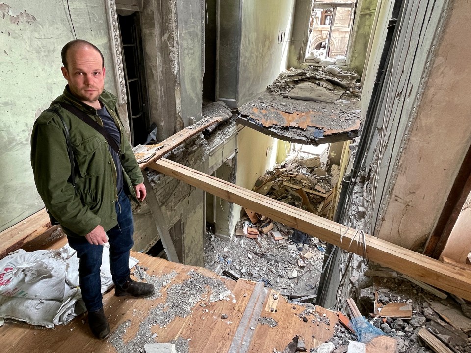 Jerome inside Kharkiv’s blitzed regional council offices