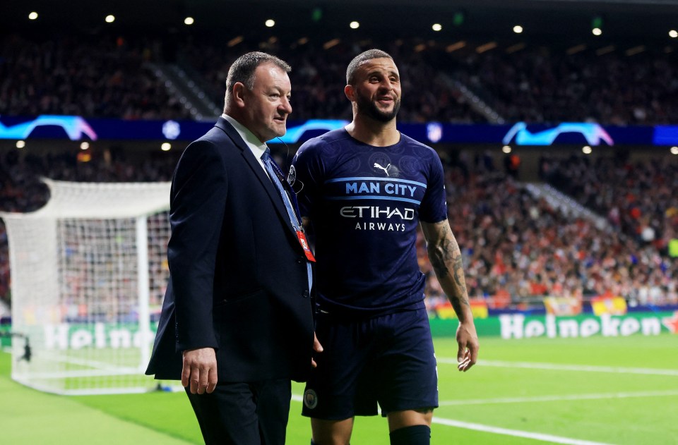 Kyle Walker was also forced off during the bad-tempered clash