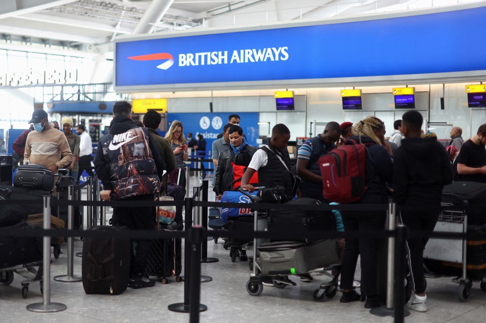 Queues at London's Heathrow airport earlier this week