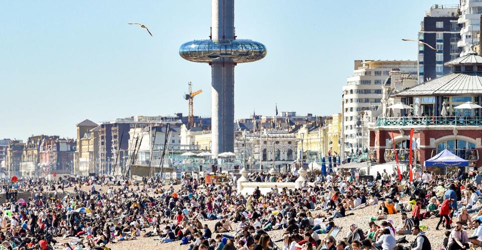 Visitors flock to Brighton beach on Good Friday