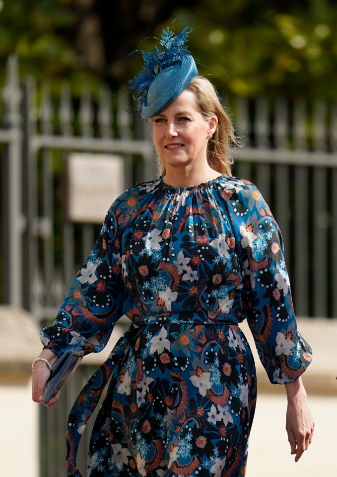 Sophie also appeared to get the blue memo as she wore a pretty floral dress and hat