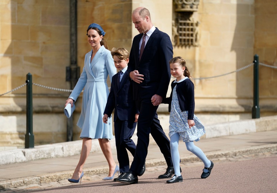 William held Charlotte’s hand as they walked to the chapel