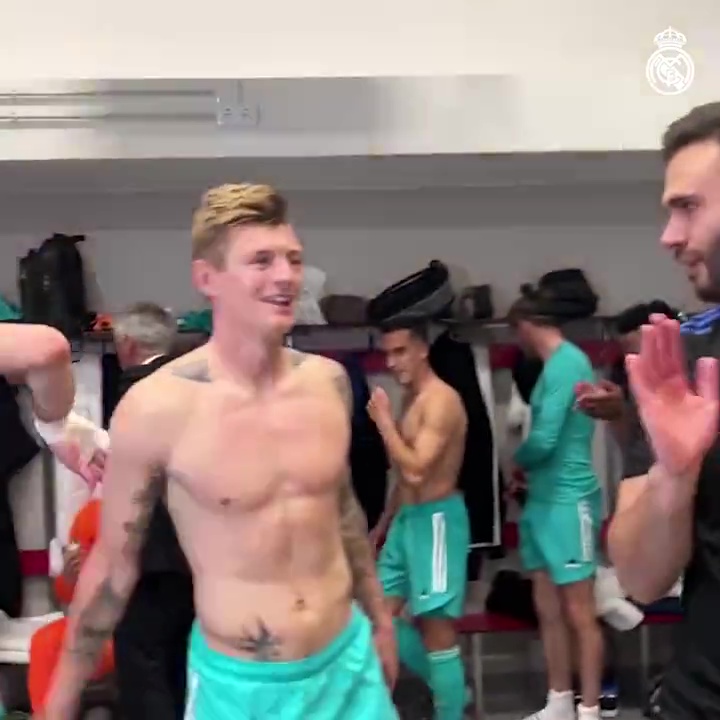 German midfielder Kroos was videoed topless during the celebrations