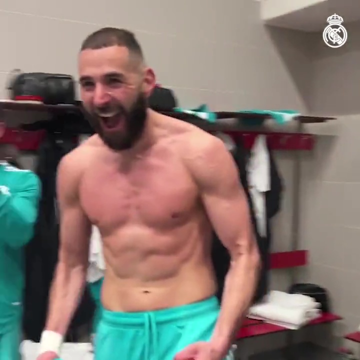 Benzema was pumped after netting an injury-time winner