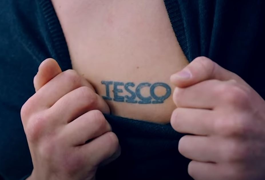 He got the Tesco tatt done on a holiday in Kavos