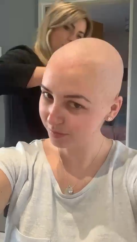 Jemma shaved her head while undergoing cancer treatment