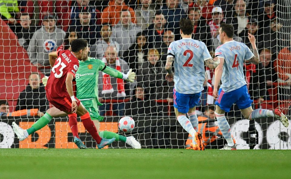 Luis Diaz opened the scoring for Liverpool against Manchester United after just five minutes