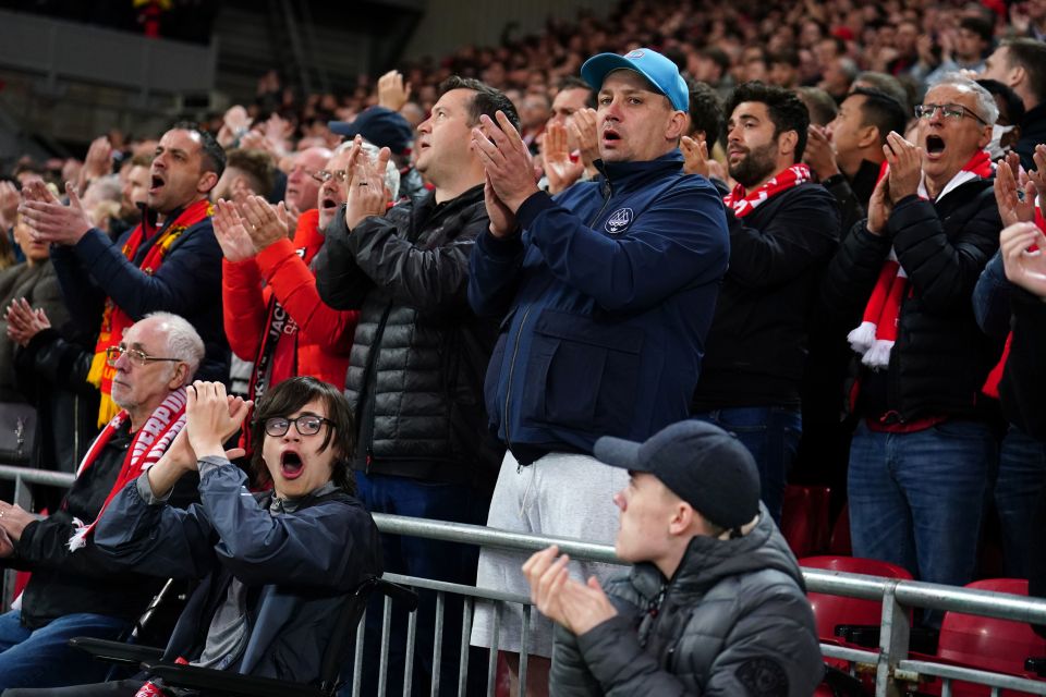 Liverpool fans showed their support for Cristiano Ronaldo by clapping in the seventh minute following the death of his newborn son