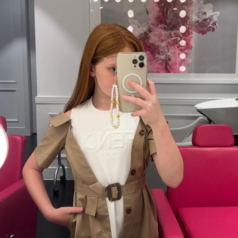 Pre-teen Pixie Curtis posts regular selfies of herself in designer outfits