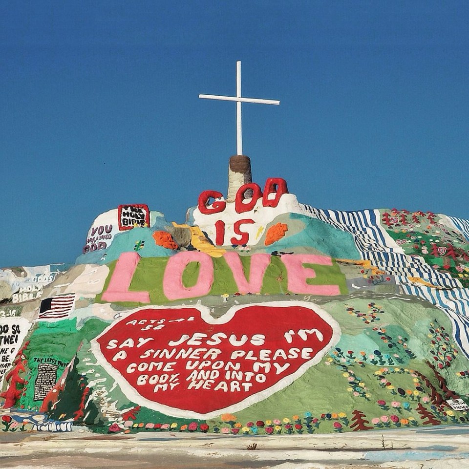 Salvation mountain is one of the many art installations situated in Slab City