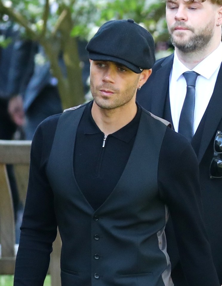 Max George looked emotional ahead of the service