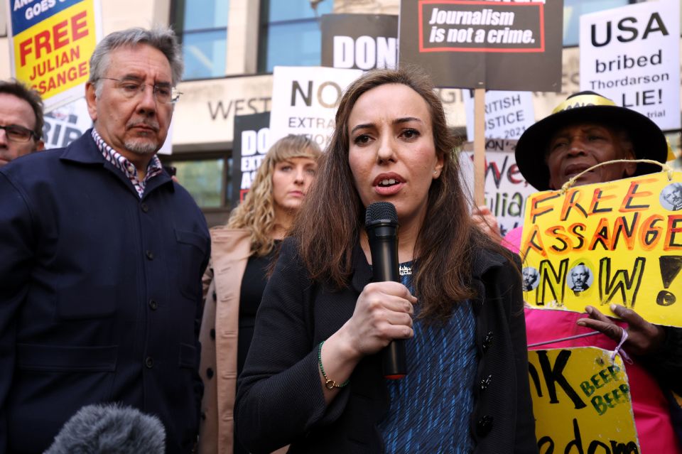 Julian Assange's wife Stella Morris outside Westminster Magistrates' Court after the hearing