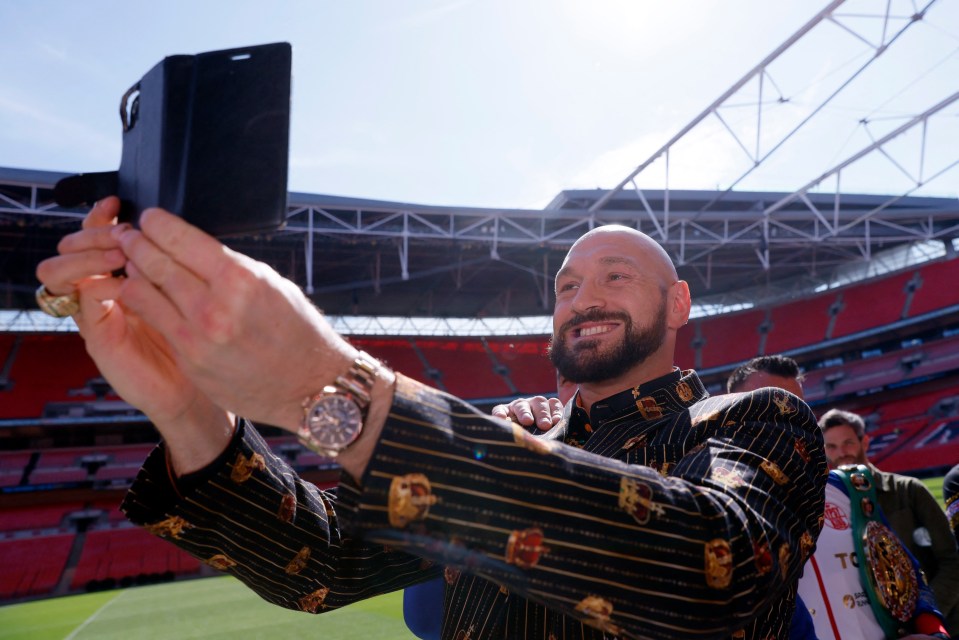 Fury wore his luxury gold Rolex at Wembley ahead of a fight against Dillian Whyte