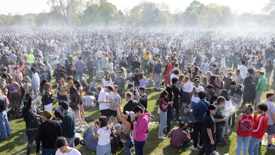 It came as hundreds descended on Hyde Park to smoke weed