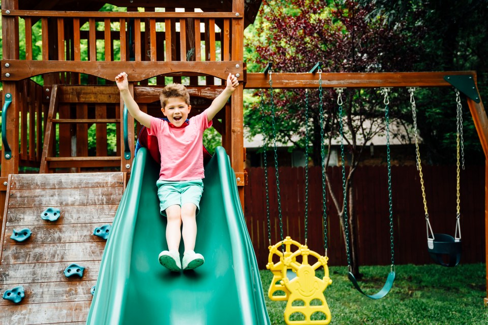 Sweep loose debris away with a broom or brush before tackling the slide