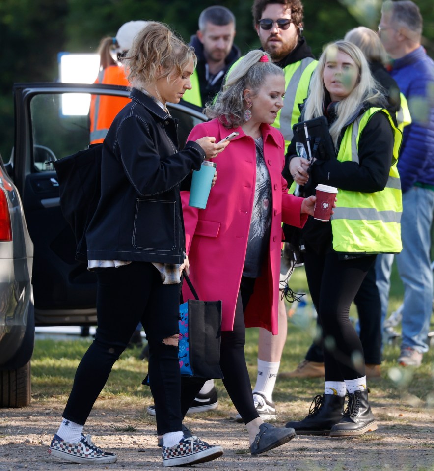 The on-screen mum and daughter duo were filming scenes in Hertfordshire