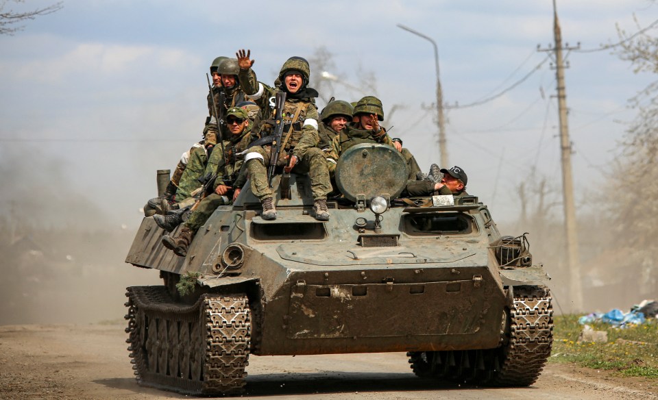 Russian troops in the southern port city of Mariupol, Ukraine