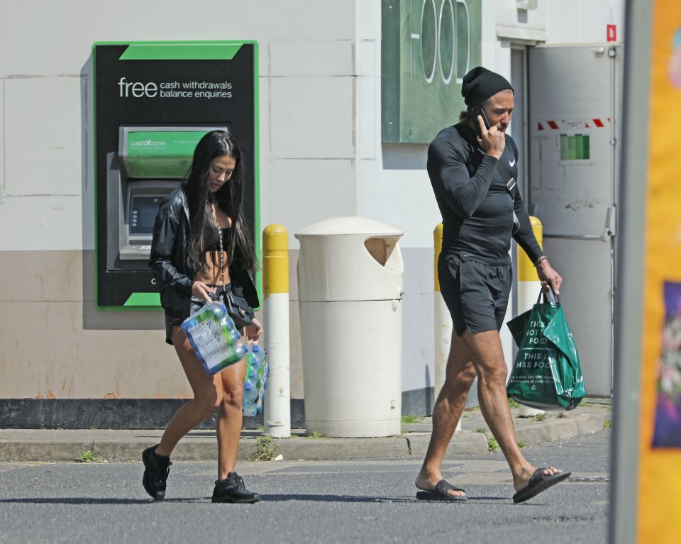 The pair made quick shop run for water