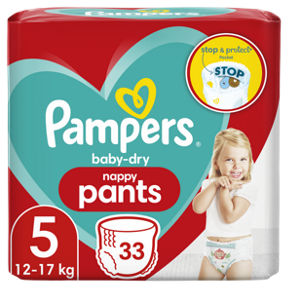 Save £2.50 on a pack of Pampers baby-dry size five nappy pants at Asda