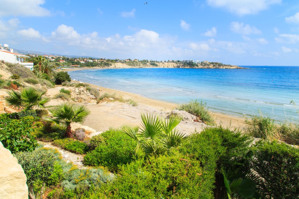 In Paphos the shallow waters are perfect for paddling tots