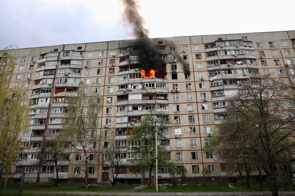 As fire crews rushed to help tackle the flames in the ninth-storey of a tower block they came under fire