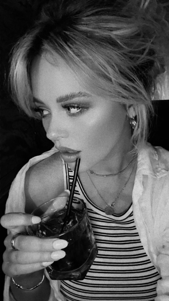 Emily Atack sipped on a cocktail in America