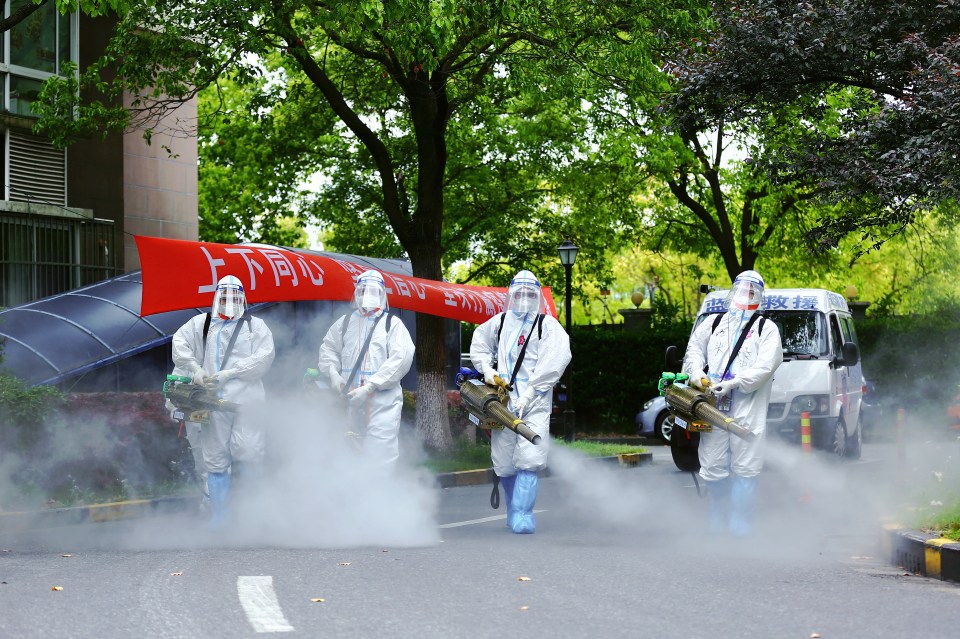 Workers in hazmat suits have been taking extreme measures to curb Covid