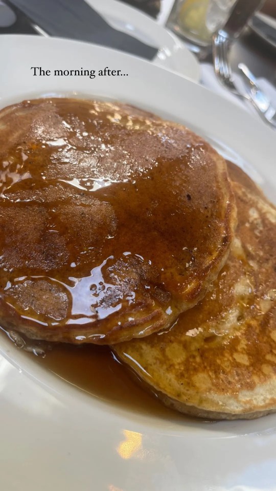 Pancakes were on the menu for the champion's breakfast