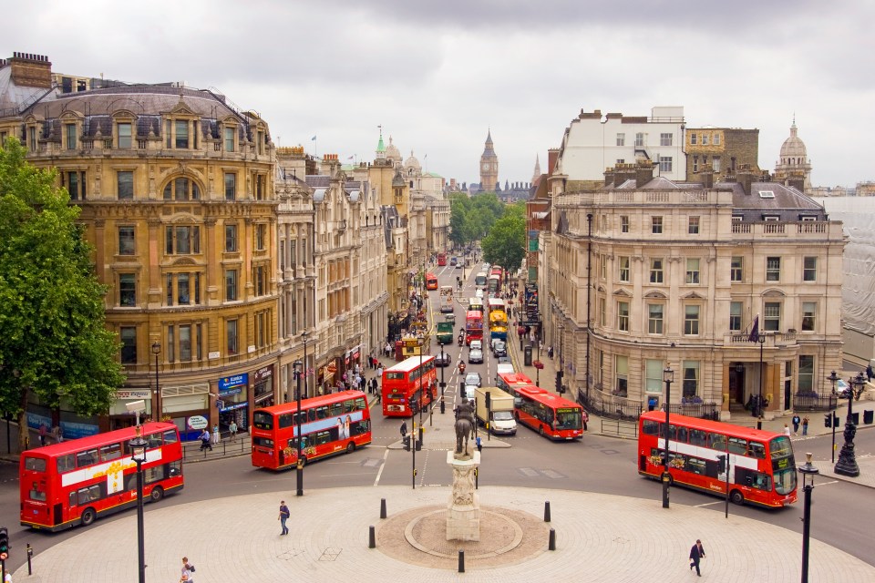 The emergency unfolded in London's Trafalgar Square