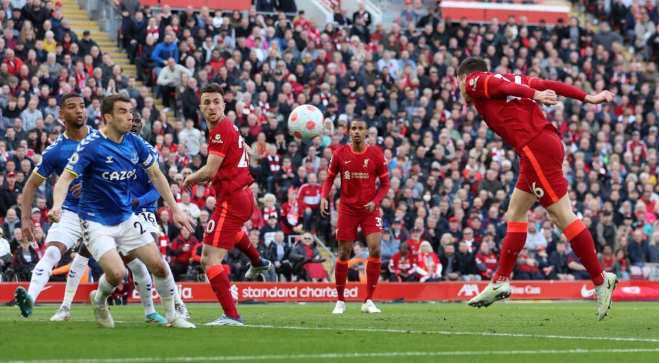 LIverpool left-back Andy Robertson broke the deadlock at Anfield in the 62nd minute