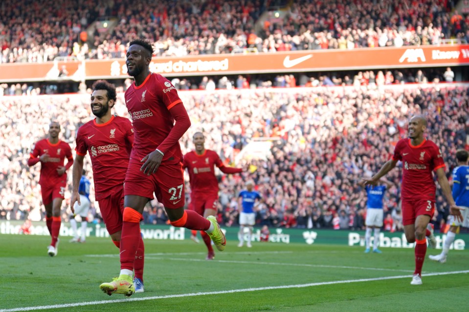 Origi wheels away in delight after finding the back of the net in the 85th minute