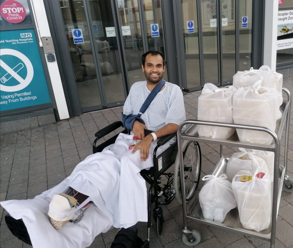 Imran had to have his right leg reattached and says its 'amazing' to walk again without crutches