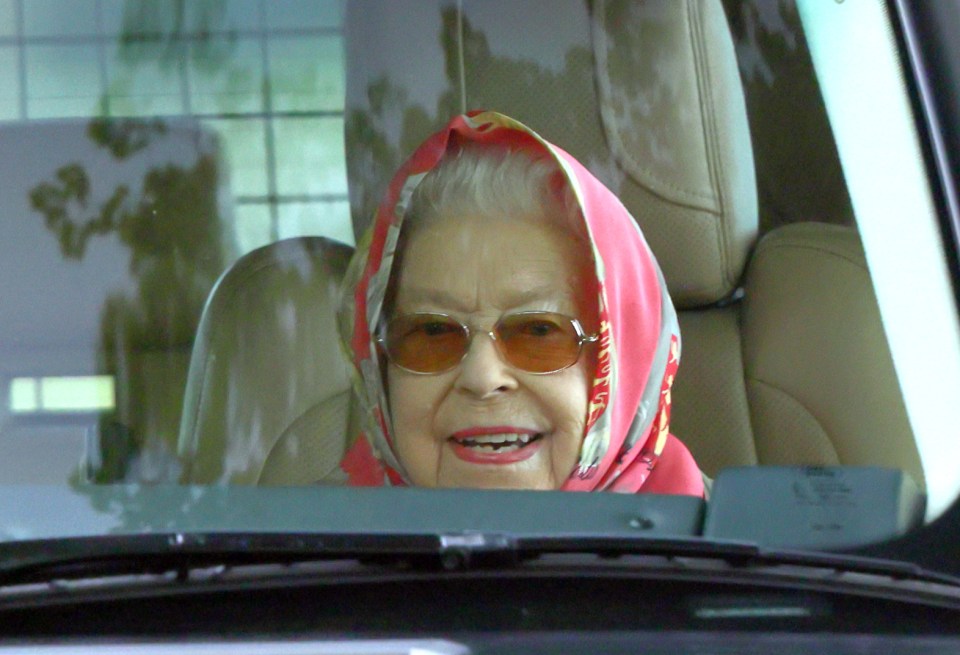 The Queen was also all smiles as she left Sandringham Estate in Norfolk