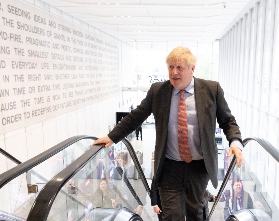 Boris arrives at the News Building in central London ahead of his TalkTV interview