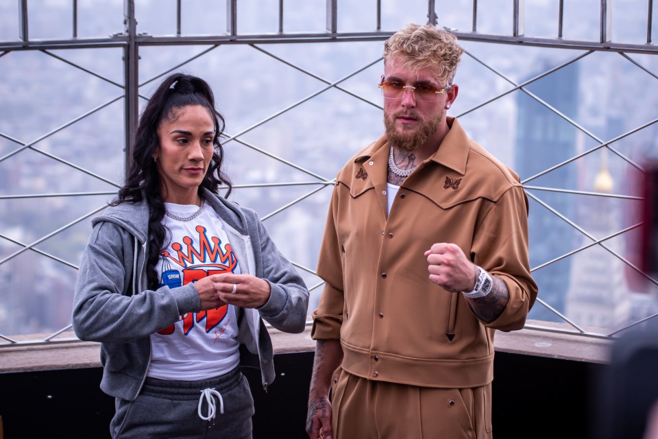 Amanda Serrano pictured with Jake Paul