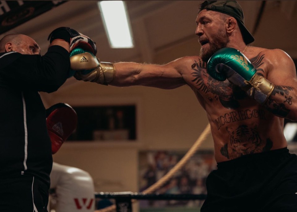 Conor McGregor is putting in the hard yards in the gym