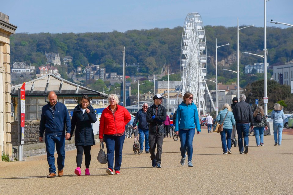 The seafront in Somerset was packed with visitors