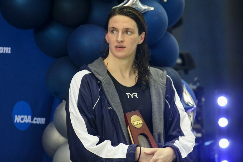 In the US, Lia Thomas, 22, who is transitioning, has been breaking records in women’s college swimming championships