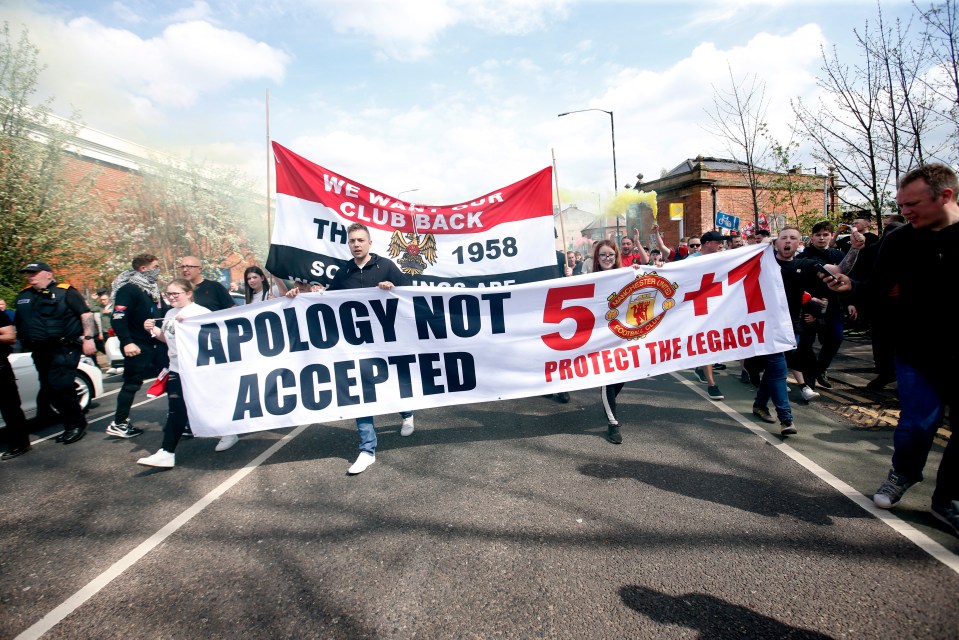 The Manchester United fans were out protesting the Glazers on Saturday