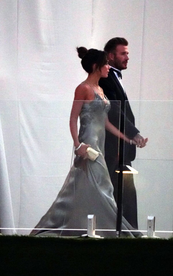 Becks and Victoria strut out stylishly at their son's wedding