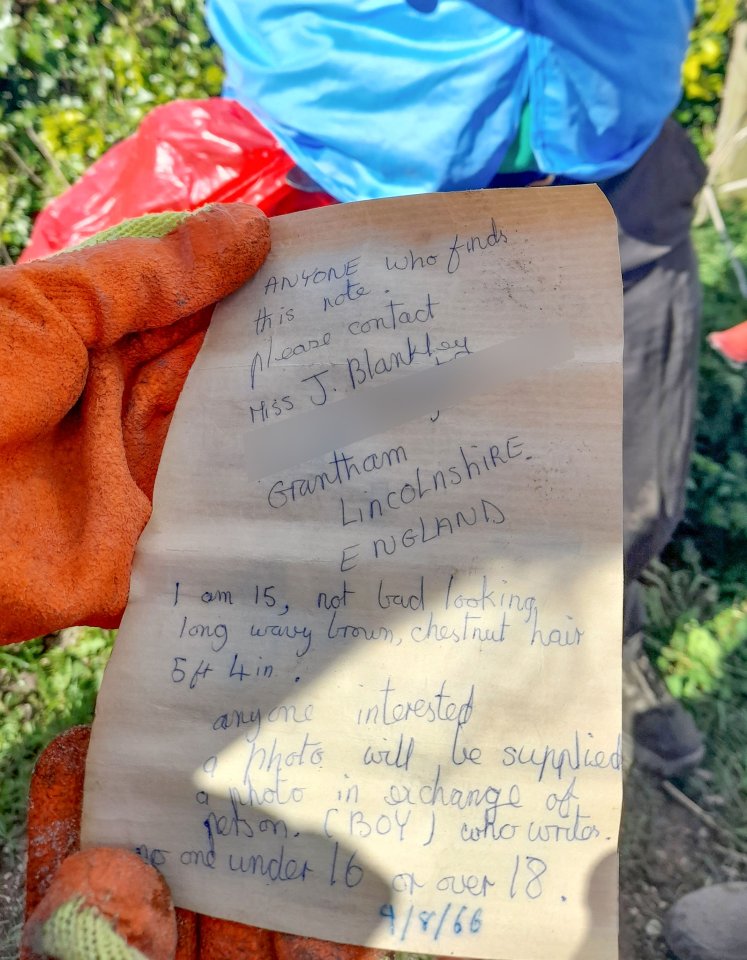 The messages were found in a bottle washed up after 56 years