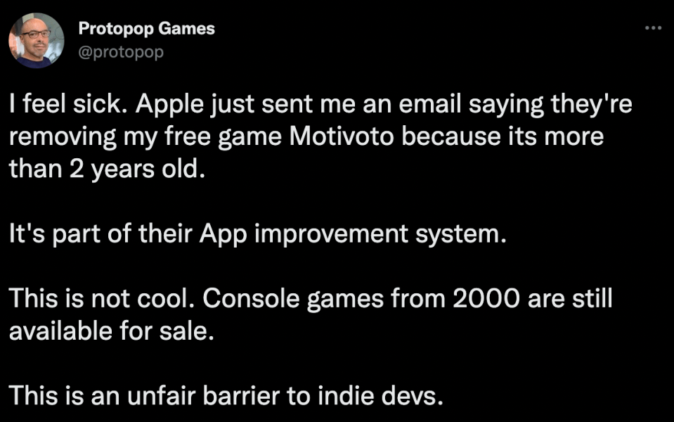 App-makers say the move is 'unfair' on indie developers