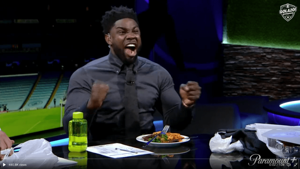 Micah Richards was tucking into his dinner before wildly celebrating De Bruyne's goal